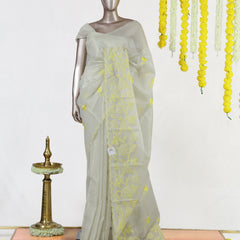 Golden Bloom Tissue Organza Saree