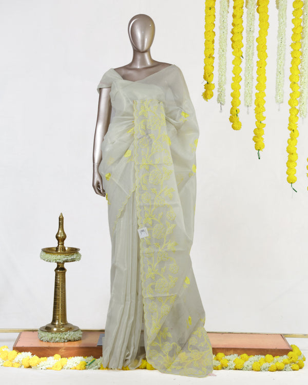 Golden Bloom Tissue Organza Saree