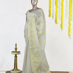 Golden Bloom Tissue Organza Saree