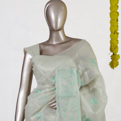 Mint Blossom Tissue Organza Saree