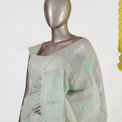 Mint Blossom Tissue Organza Saree
