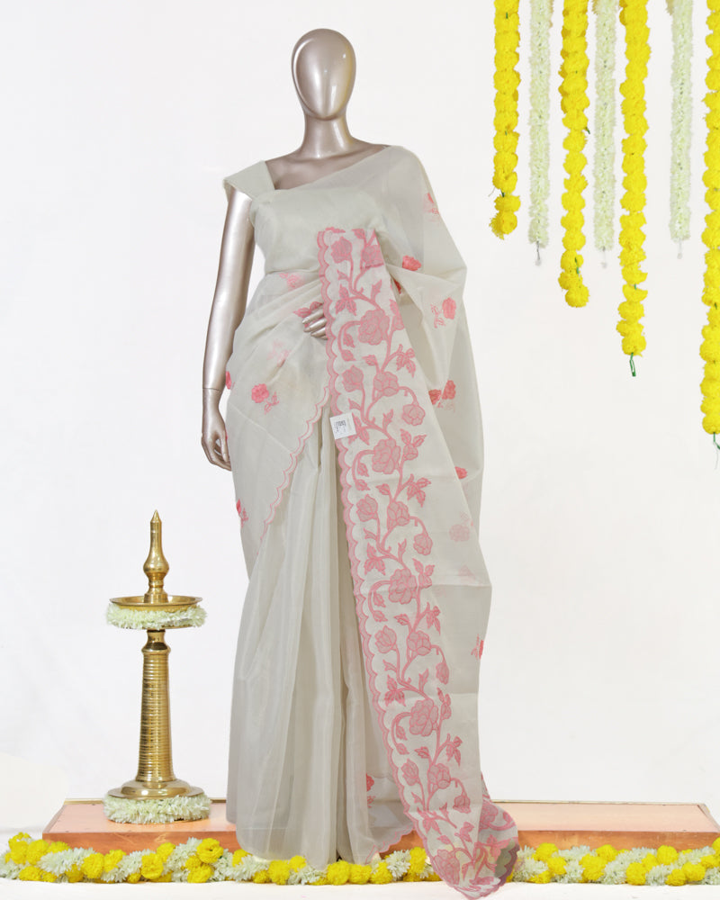 Blush Bloom Tissue Organza Saree