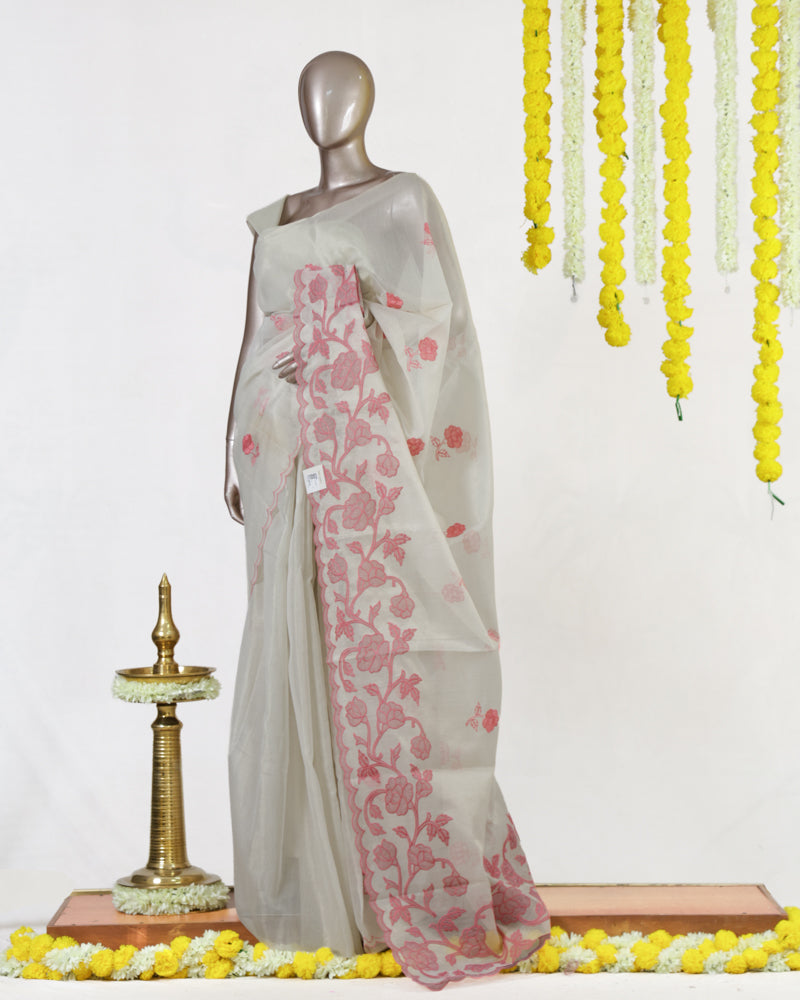 Blush Bloom Tissue Organza Saree