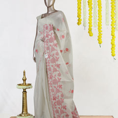 Blush Bloom Tissue Organza Saree