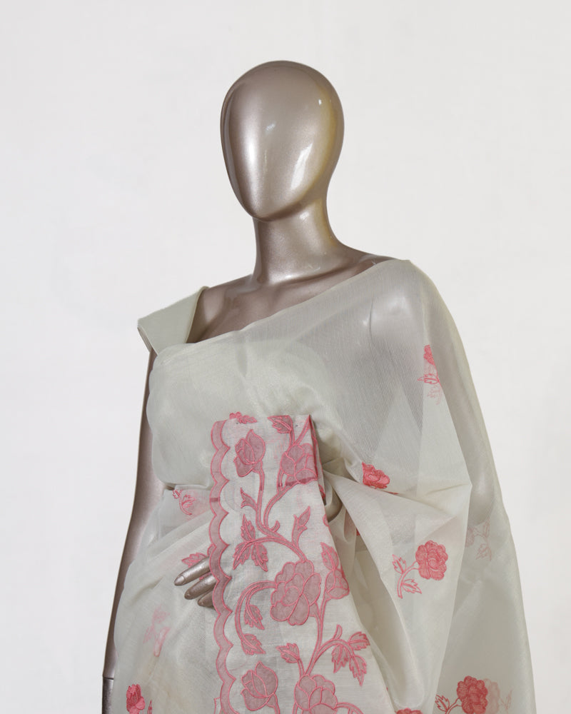 Blush Bloom Tissue Organza Saree