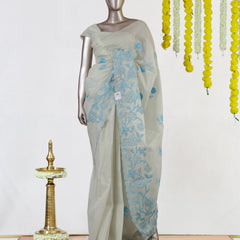 Sky Bloom Tissue Organza Saree
