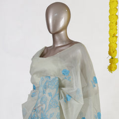 Sky Bloom Tissue Organza Saree