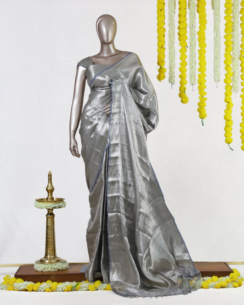 Steel Mist Tissue Saree