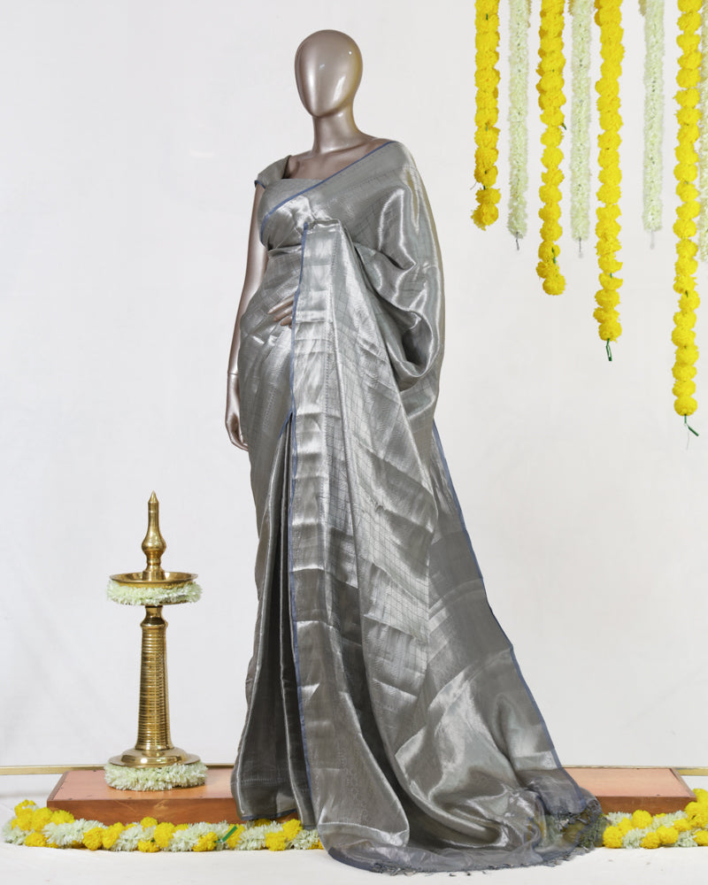 Steel Mist Tissue Saree