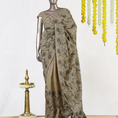 Midnight Bloom Raw Silk Saree