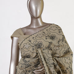 Midnight Bloom Raw Silk Saree