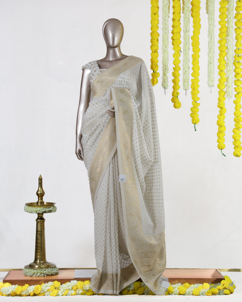 Golden Dot Banarasi Saree