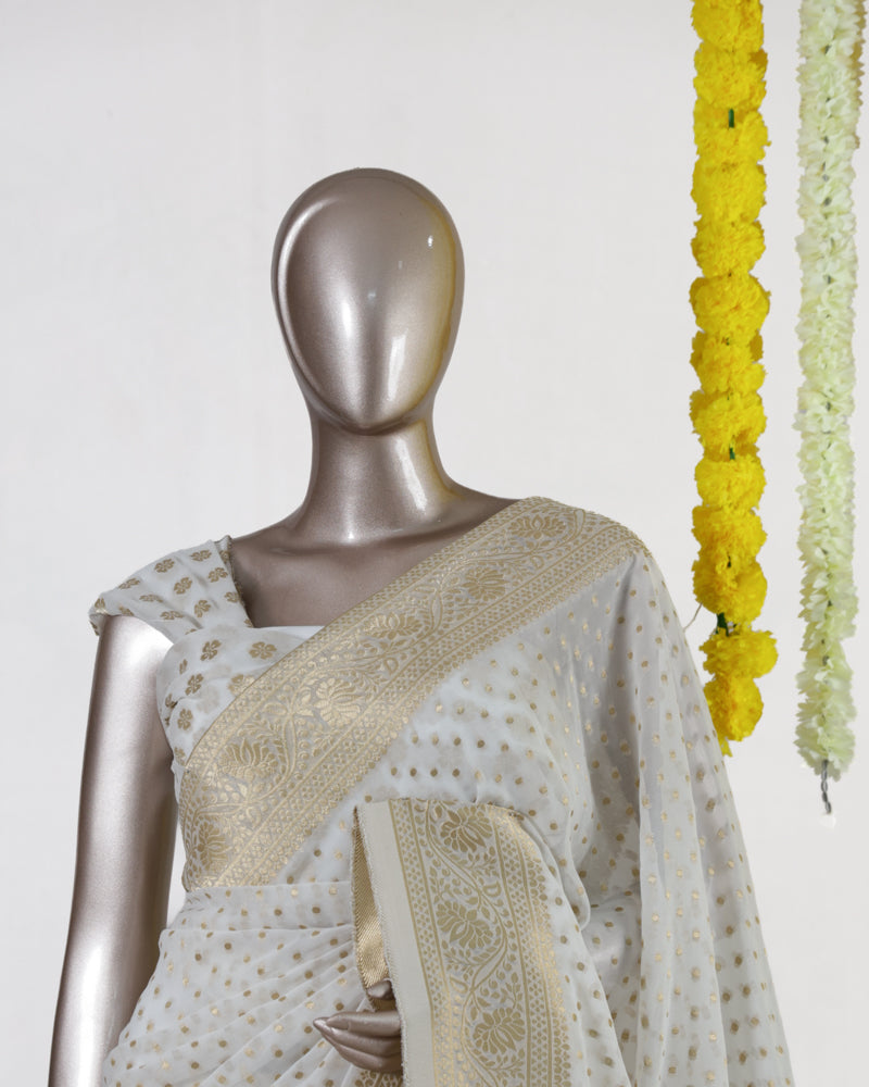 Golden Dot Banarasi Saree