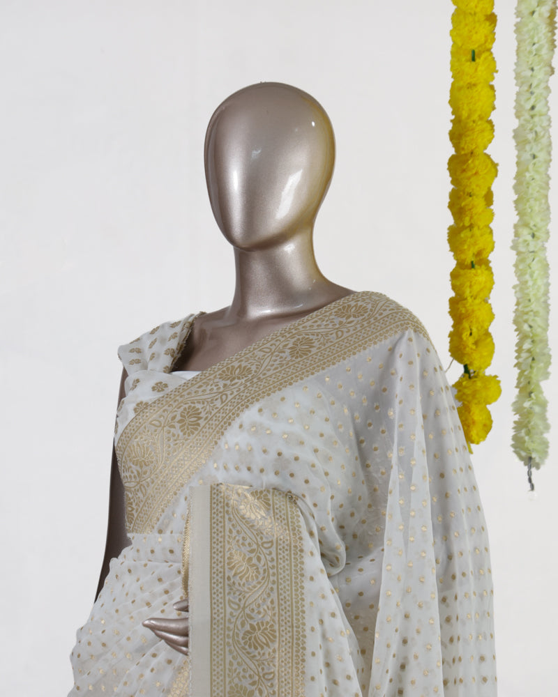 Golden Dot Banarasi Saree