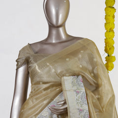 Golden Tissue Floral Border Onam Saree