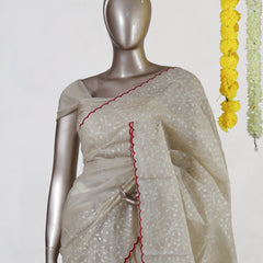 Ivory Heritage Embroidered Tissue Kota Onam Saree