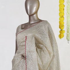 Ivory Heritage Embroidered Tissue Kota Onam Saree
