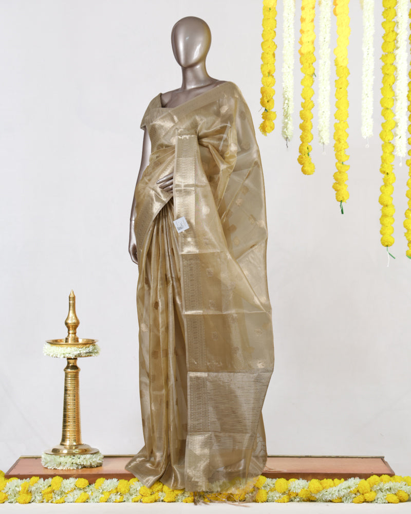 Golden Glow Tissue Saree