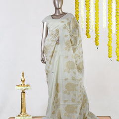 Golden Rose Organza Saree