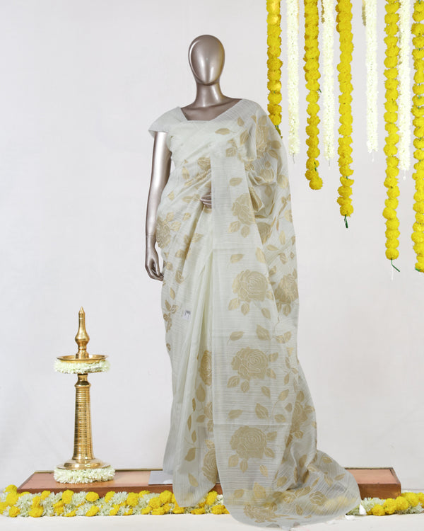 Golden Rose Organza Saree