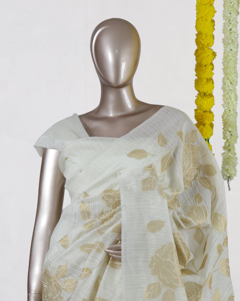 Golden Rose Organza Saree