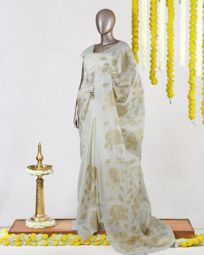 Golden Rose Organza Saree