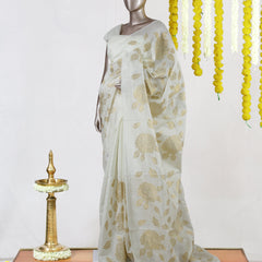 Golden Rose Organza Saree