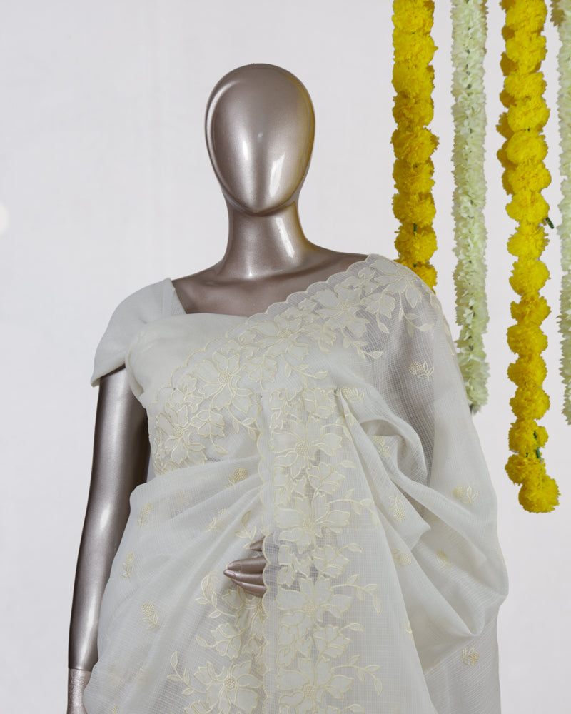 Ivory Petal Kota Saree