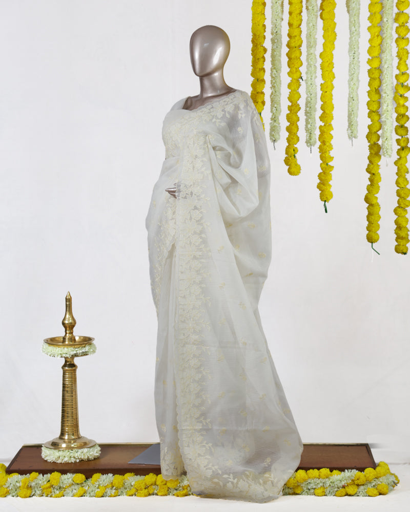 Ivory Petal Kota Saree