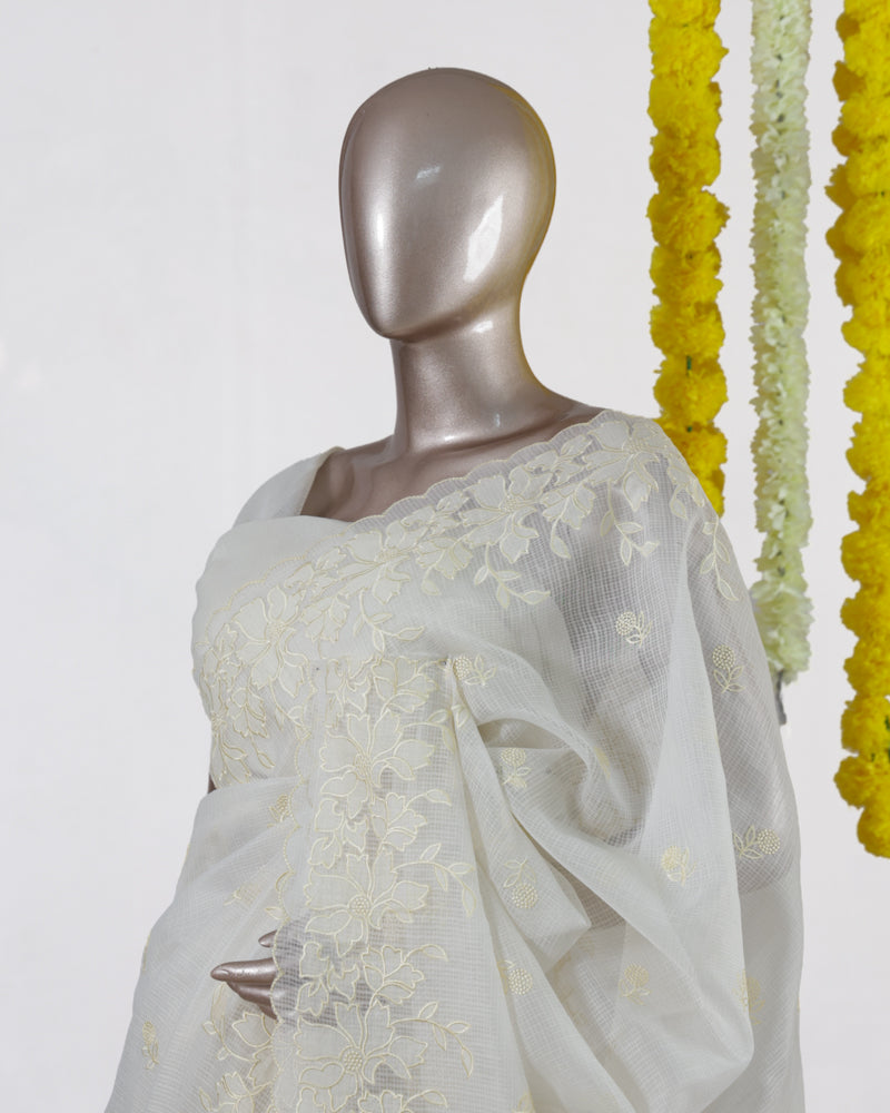 Ivory Petal Kota Saree