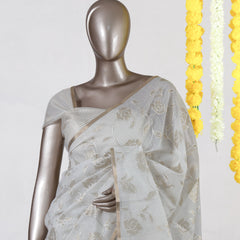 Ivory Rose Organza Saree