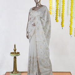 Ivory Rose Organza Saree