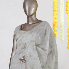Ivory Rose Organza Saree