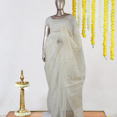 Ivory Fern Kota Saree