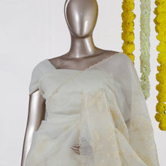 Ivory Fern Kota Saree