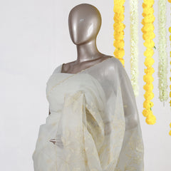 Ivory Fern Kota Saree