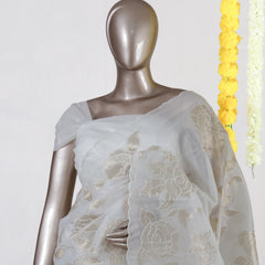 Champagne Rose Organza Saree