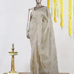Ivory Bloom Organza Saree