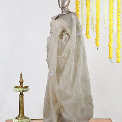 Ivory Bloom Organza Saree