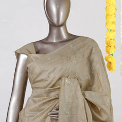 Champagne Bloom Embroidered Saree