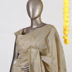 Champagne Bloom Embroidered Saree