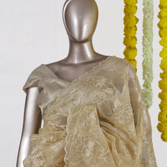 Golden Bloom Organza Saree
