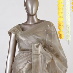 Champagne Glow Tissue Saree