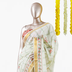 Pastel Floral Kerala Saree | പൂവും പത്രവും