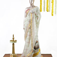Pastel Floral Kerala Saree | പൂവും പത്രവും