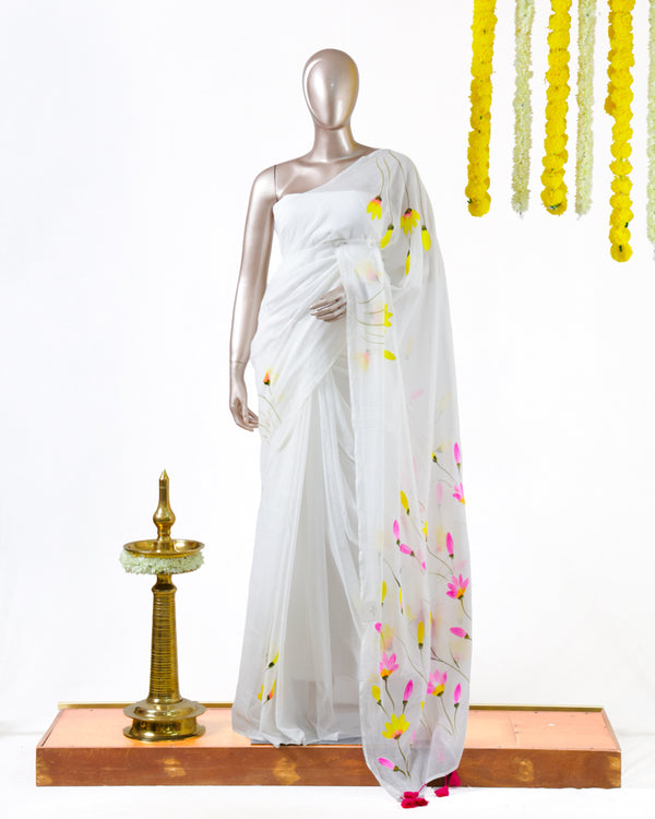 Blooming Lotus Mul Mul Cotton Saree