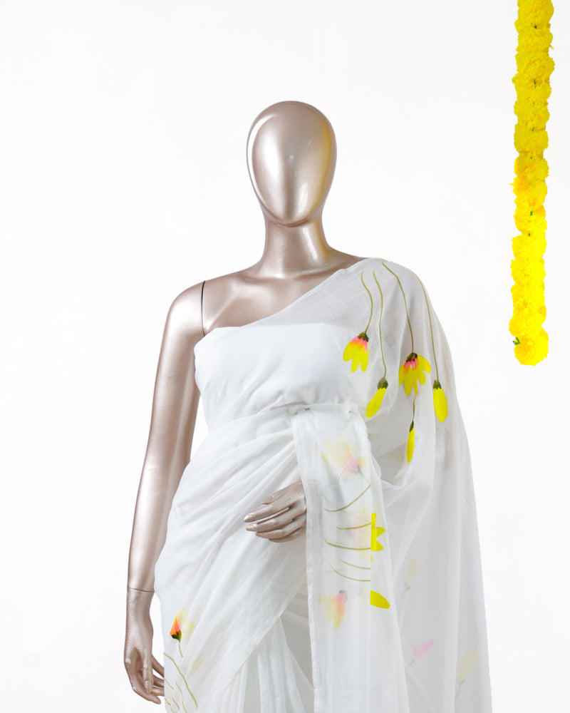 Blooming Lotus Mul Mul Cotton Saree