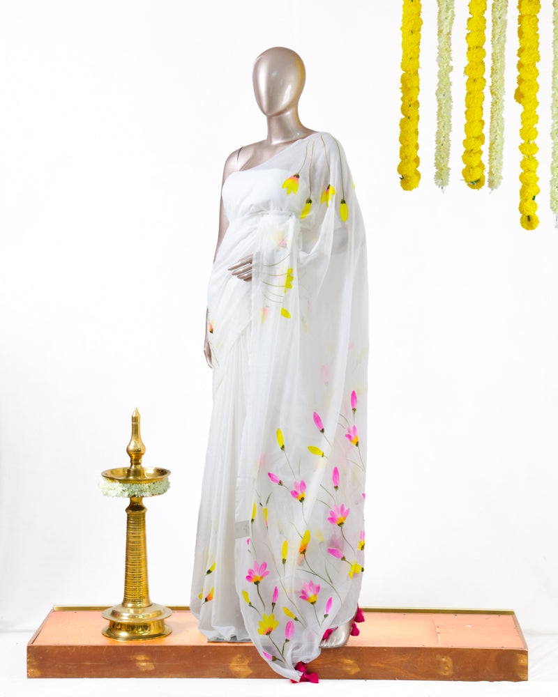 Blooming Lotus Mul Mul Cotton Saree