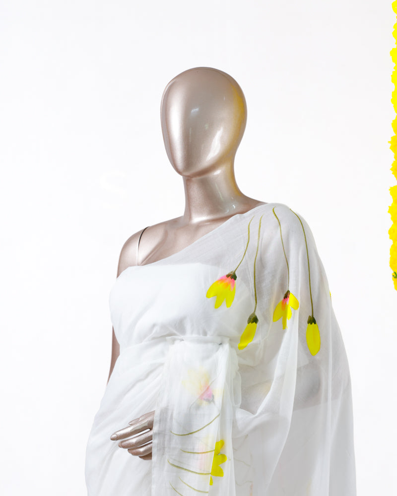 Blooming Lotus Mul Mul Cotton Saree