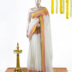 Royal Pink Border Mul Mul Cotton Saree